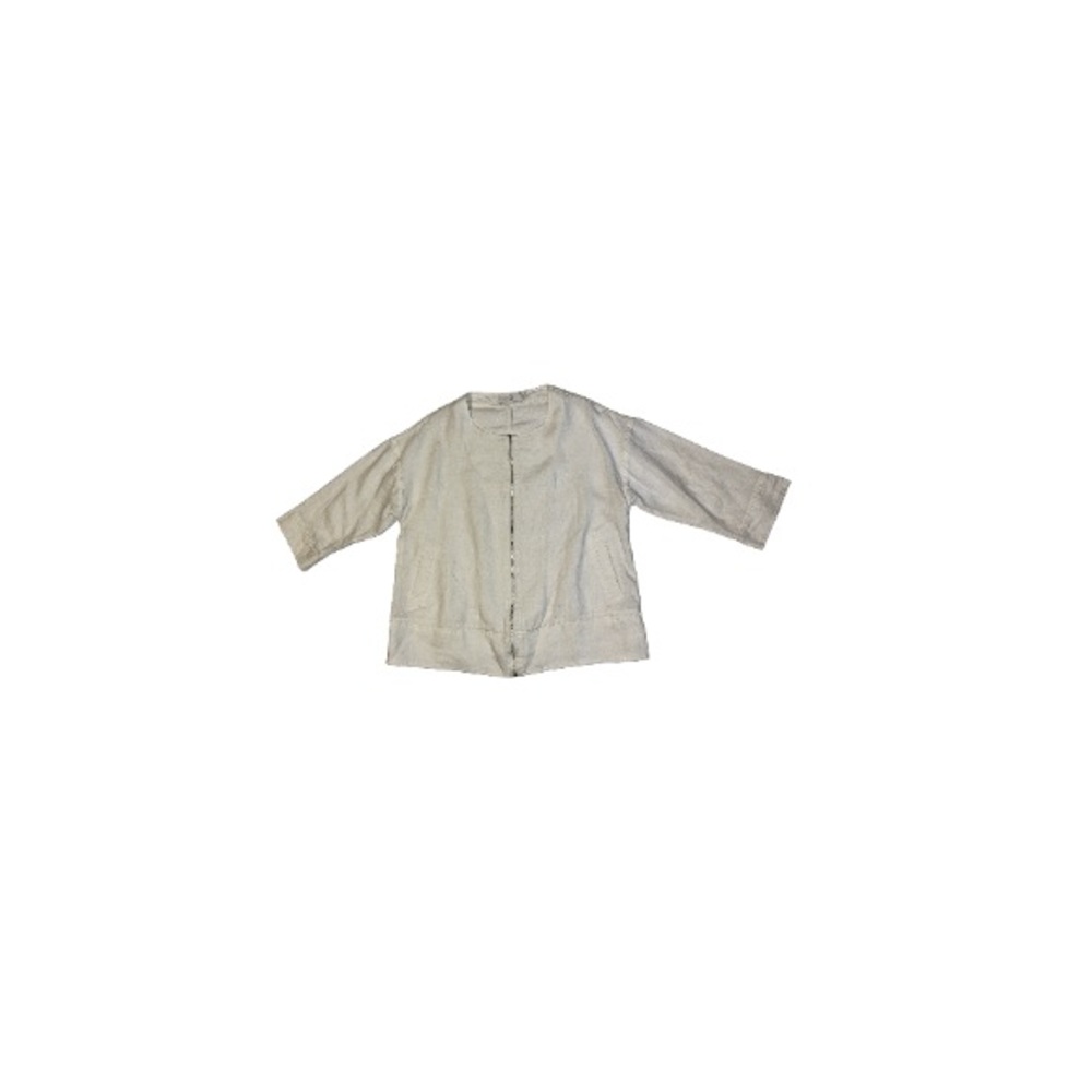 Lilibleu White Linen Front Zip Shacket - Women’s Size Medium